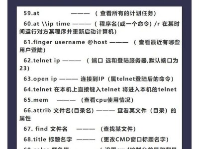 掌握DOS基本命令大全，轻松应对操作系统（全面了解DOS命令，提升操作效率，解决系统问题）