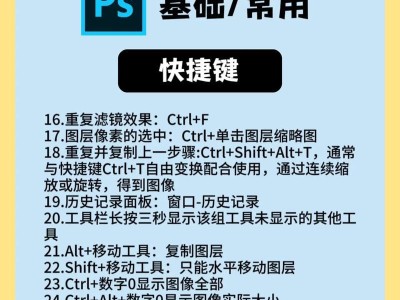 学习图像处理软件Photoshop的基础知识（掌握Photoshop，轻松实现图像编辑与设计）
